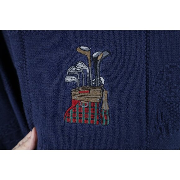 Vintage 90s Streetwear Mens 2XL Golf All Over Print Cotton Knit Sweater USA - Picture 4 of 14
